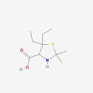 molecular formula C10H19NO2S B13952227 5,5-Diethyl-2,2-dimethyl-1,3-thiazolidine-4-carboxylic acid CAS No. 772284-67-0