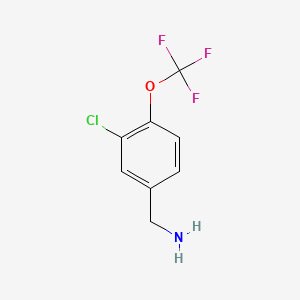 molecular formula C8H7ClF3NO B1395227 1-[3-Chloro-4-(trifluoromethoxy)phenyl]methanamine CAS No. 771581-60-3
