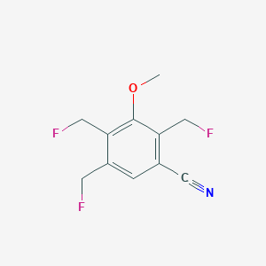 molecular formula C11H10F3NO B13952299 2,4,5-Tris(fluoromethyl)-3-methoxybenzonitrile 