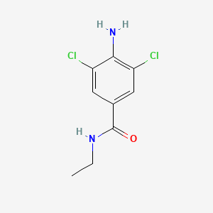 molecular formula C9H10Cl2N2O B13952337 Benzamide, 4-amino-3,5-dichloro-N-ethyl- CAS No. 63887-28-5