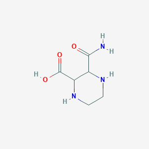 molecular formula C6H11N3O3 B13952343 3-Carbamoylpiperazine-2-carboxylic acid 