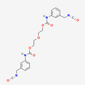 molecular formula C22H22N4O7 B13952344 Carbamic acid, (3-isocyanatomethylphenyl)-, oxydi-2,1-ethanediyl ester CAS No. 60732-52-7