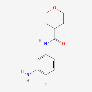 molecular formula C12H15FN2O2 B1395236 N-(3-Amino-4-fluorophenyl)tetrahydro-2H-pyran-4-carboxamide CAS No. 1219949-45-7