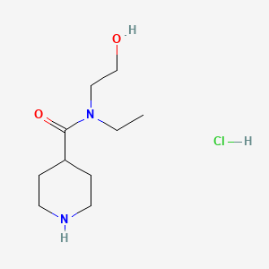 molecular formula C10H21ClN2O2 B1395237 N-乙基-N-(2-羟乙基)-4-哌啶甲酰胺盐酸盐 CAS No. 1220033-57-7