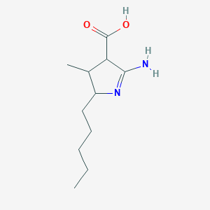 molecular formula C11H20N2O2 B13952373 5-Amino-3-methyl-2-pentyl-3,4-dihydro-2H-pyrrole-4-carboxylic acid CAS No. 790638-56-1