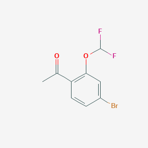 molecular formula C9H7BrF2O2 B1395240 1-(4-Bromo-2-(difluoromethoxy)phenyl)ethanone CAS No. 1260815-88-0