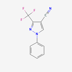 molecular formula C11H6F3N3 B1395241 1-Phenyl-3-(trifluoromethyl)-1H-pyrazole-4-carbonitrile CAS No. 1185292-65-2