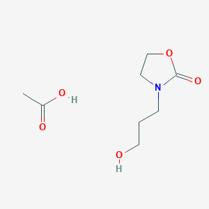 molecular formula C8H15NO5 B13952438 Acetic acid;3-(3-hydroxypropyl)-1,3-oxazolidin-2-one 