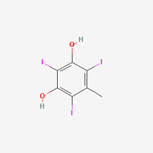 molecular formula C7H5I3O2 B13952465 Resorcinol, 5-methyl-2,4,6-triiodo- CAS No. 52273-49-1