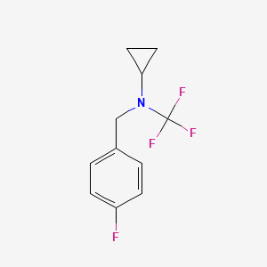 molecular formula C11H11F4N B13952509 N-(4-fluorobenzyl)-N-(trifluoromethyl)cyclopropanamine 