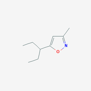 molecular formula C9H15NO B13952522 3-Methyl-5-(pentan-3-yl)isoxazole 