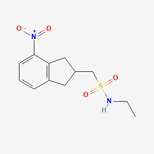 molecular formula C12H16N2O4S B13952535 N-ethyl-1-(4-nitro-2,3-dihydro-1H-inden-2-yl)methanesulfonamide 