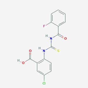 5-Chloro-2-({[(2-fluorophenyl)carbonyl]carbamothioyl}amino)benzoic acid