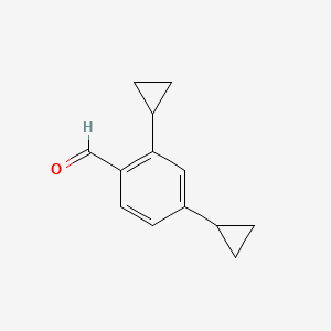 molecular formula C13H14O B1395265 2,4-二环丙基苯甲醛 CAS No. 1245645-99-1