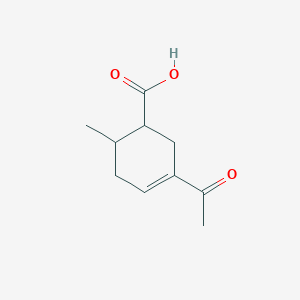 molecular formula C10H14O3 B13952656 3-Acetyl-6-methylcyclohex-3-ene-1-carboxylic acid CAS No. 33844-91-6