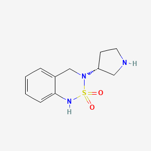 molecular formula C11H15N3O2S B13952664 (R)-3-(pyrrolidin-3-yl)-3,4-dihydro-1H-benzo[c][1,2,6]thiadiazine 2,2-dioxide 