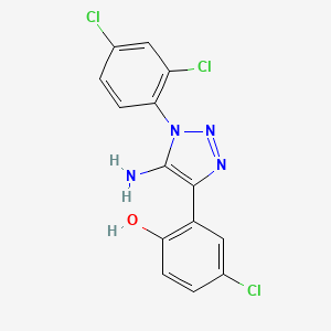 molecular formula C14H9Cl3N4O B13952697 2-[5-Amino-1-(2,4-dichloro-phenyl)-1h-[1,2,3]triazol-4-yl]-4-chloro-phenol 