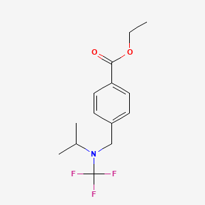 molecular formula C14H18F3NO2 B13952715 Ethyl 4-((isopropyl(trifluoromethyl)amino)methyl)benzoate 