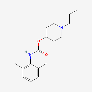 molecular formula C17H26N2O2 B13952718 Carbanilic acid, 2,6-dimethyl-, N-propyl-4-piperidinyl ester CAS No. 33531-37-2