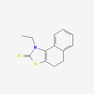 molecular formula C13H13NS2 B13952723 Naphtho[1,2-d]thiazole-2(1h)-thione, 1-ethyl-4,5-dihydro- CAS No. 63123-25-1