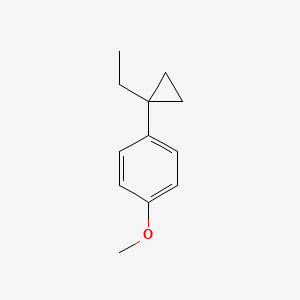 molecular formula C12H16O B13952729 Benzene, 1-(1-ethylcyclopropyl)-4-methoxy- CAS No. 63340-02-3