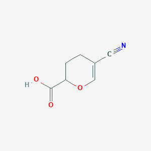 molecular formula C7H7NO3 B13952776 5-Cyano-3,4-dihydro-2H-pyran-2-carboxylic acid CAS No. 76245-01-7