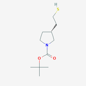 molecular formula C11H21NO2S B13952790 (R)-tert-butyl 3-(2-mercaptoethyl)pyrrolidine-1-carboxylate 