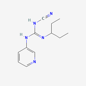 molecular formula C12H17N5 B13952817 Guanidine, 2-cyano-1-(3-pentyl)-3-(3-pyridyl)- CAS No. 60560-01-2