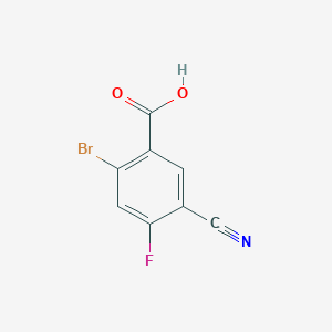molecular formula C8H3BrFNO2 B1395282 2-Bromo-5-cyano-4-fluorobenzoic acid CAS No. 1260862-38-1