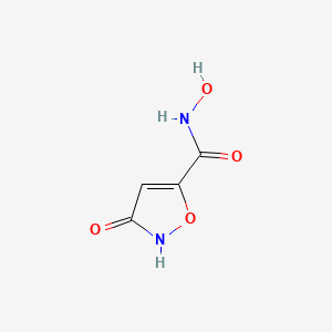 molecular formula C4H4N2O4 B13952845 N-Hydroxy-3-oxo-2,3-dihydro-1,2-oxazole-5-carboxamide CAS No. 62409-18-1