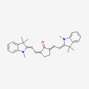 molecular formula C31H34N2O B1395285 Cyclopentanone, 2,5-bis[2-(1,3-dihydro-1,3,3-trimethyl-2H-indol-2-ylidene)ethylidene]- CAS No. 27713-85-5