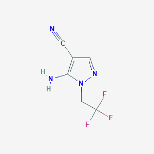 molecular formula C6H5F3N4 B1395300 5-Amino-1-(2,2,2-trifluoroethyl)-1H-pyrazole-4-carbonitrile CAS No. 1082745-56-9