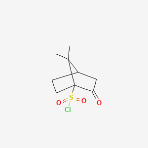 molecular formula C9H13ClO3S B13953035 7,7-Dimethyl-2-oxobicyclo[2.2.1]heptane-1-sulfonyl chloride CAS No. 408335-82-0