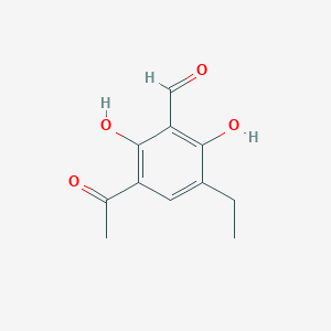 molecular formula C11H12O4 B13953061 3-Acetyl-5-ethyl-2,6-dihydroxybenzaldehyde CAS No. 412338-84-2