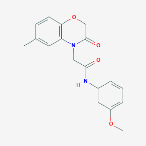 molecular formula C18H18N2O4 B13953128 N-(3-Methoxy-phenyl)-2-(6-methyl-3-oxo-2,3-dihydro-benzo[1,4]oxazin-4-yl)-acetamide 