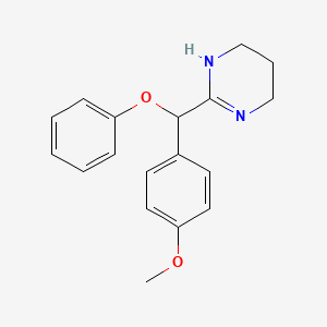 molecular formula C18H20N2O2 B13953199 2-(4-Methoxy-alpha-phenoxybenzyl)-3,4,5,6-tetrahydropyrimidine CAS No. 53036-61-6