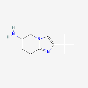 molecular formula C11H19N3 B1395320 2-tert-butyl-5H,6H,7H,8H-imidazo[1,2-a]pyridin-6-amine CAS No. 1306606-89-2
