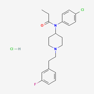 molecular formula C22H27Cl2FN2O B13953202 N-(4-chlorophenyl)-N-{1-[2-(3-fluorophenyl)ethyl]piperidin-4-yl}propionamide hydrochloride 