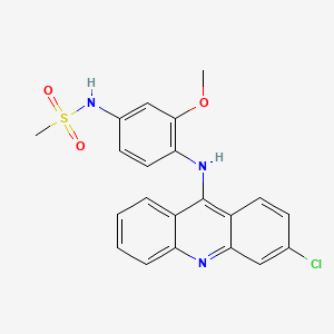 molecular formula C21H18ClN3O3S B13953236 Methanesulfonanilide, 4'-((3-chloro-9-acridinyl)amino)-3'-methoxy- CAS No. 58658-30-3