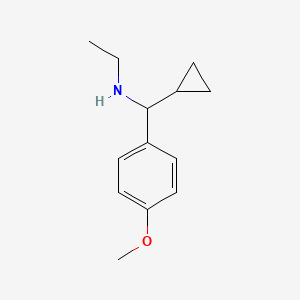 molecular formula C13H19NO B13953248 N-(cyclopropyl(4-methoxyphenyl)methyl)ethanamine 