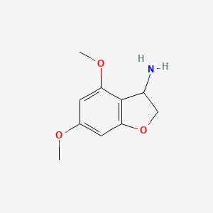 molecular formula C10H13NO3 B13953250 4,6-Dimethoxy-2,3-dihydrobenzofuran-3-amine 