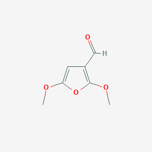 molecular formula C7H8O4 B13953307 2,5-Dimethoxyfuran-3-carbaldehyde 