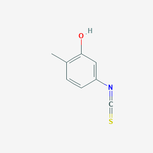 molecular formula C8H7NOS B13953313 Phenol, 5-isothiocyanato-2-methyl-(9CI) 