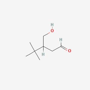 molecular formula C8H16O2 B13953330 3-(Hydroxymethyl)-4,4-dimethylpentanal CAS No. 56805-31-3