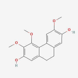 molecular formula C17H18O5 B13953369 2,7-Phenanthrenediol, 9,10-dihydro-3,4,6-trimethoxy- CAS No. 39499-93-9