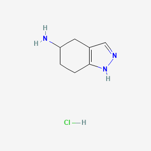 molecular formula C7H12ClN3 B1395342 4,5,6,7-Tetrahydro-2H-indazol-5-amine hydrochloride CAS No. 1306606-59-6