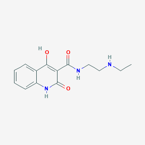 molecular formula C14H17N3O3 B1395348 4-Hydroxy-2-oxo-1,2-dihydro-quinoline-3-carboxylic acid (2-ethylamino-ethyl)-amide CAS No. 378199-95-2