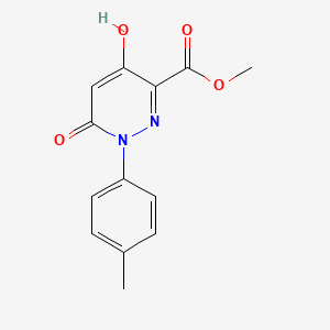 molecular formula C13H12N2O4 B1395349 Methyl 4-hydroxy-1-(4-methylphenyl)-6-oxo-1,6-dihydro-3-pyridazinecarboxylate CAS No. 338751-70-5