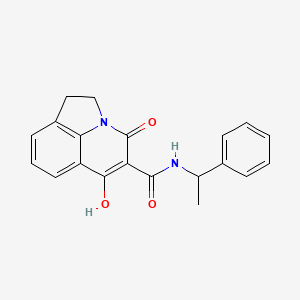 molecular formula C20H18N2O3 B1395364 6-hydroxy-4-oxo-N-(1-phenylethyl)-1,2-dihydro-4H-pyrrolo[3,2,1-ij]quinoline-5-carboxamide CAS No. 384361-71-1