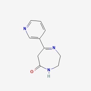 molecular formula C10H11N3O B1395365 5-(吡啶-3-基)-2,3,6,7-四氢-1H-1,4-二氮杂环-7-酮 CAS No. 1311313-85-5